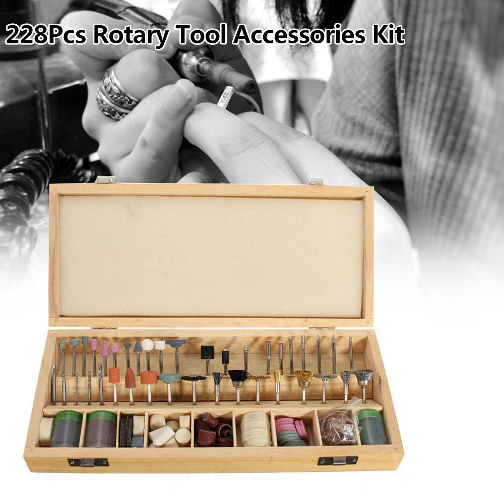 228 шт., комплект аксессуаров для вращающихся инструментов, шлифовка металла, шлифовка древесины, полировка