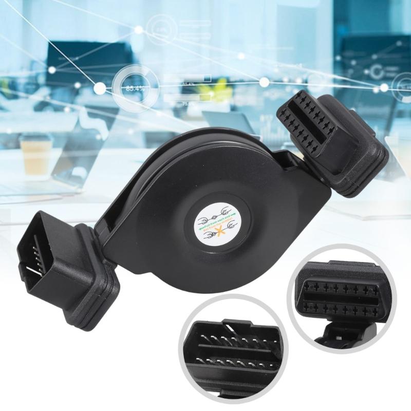 Adjustable Length OBD2 Extension Cable 16Pin Male To Female Flat Ribbon Connectors For Car Diagnostic Scanner GPSs Trackers