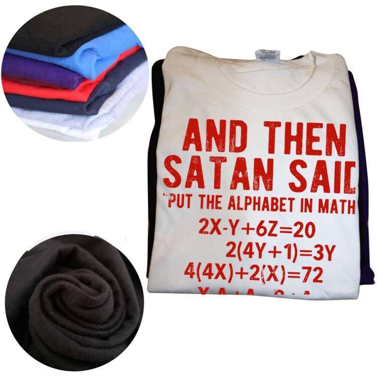 Funny Satan Said Alphabet In Math Mathematics T Shirts Short Sleeve Gifts Mens Clothing Fashion Casual Loose Oversized T Shirt