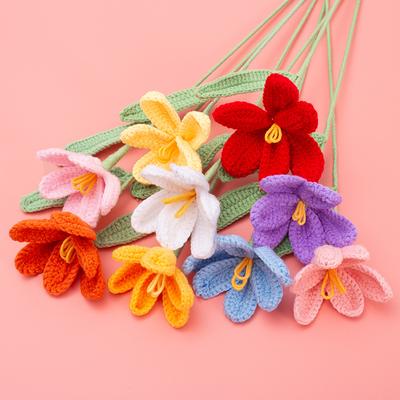 Букет из вязаных крючком тюльпанов, DIY, ручная работа, плетеные букеты, ручная вязка цветов, подарки на День матери, День рождения, свадебный декор
