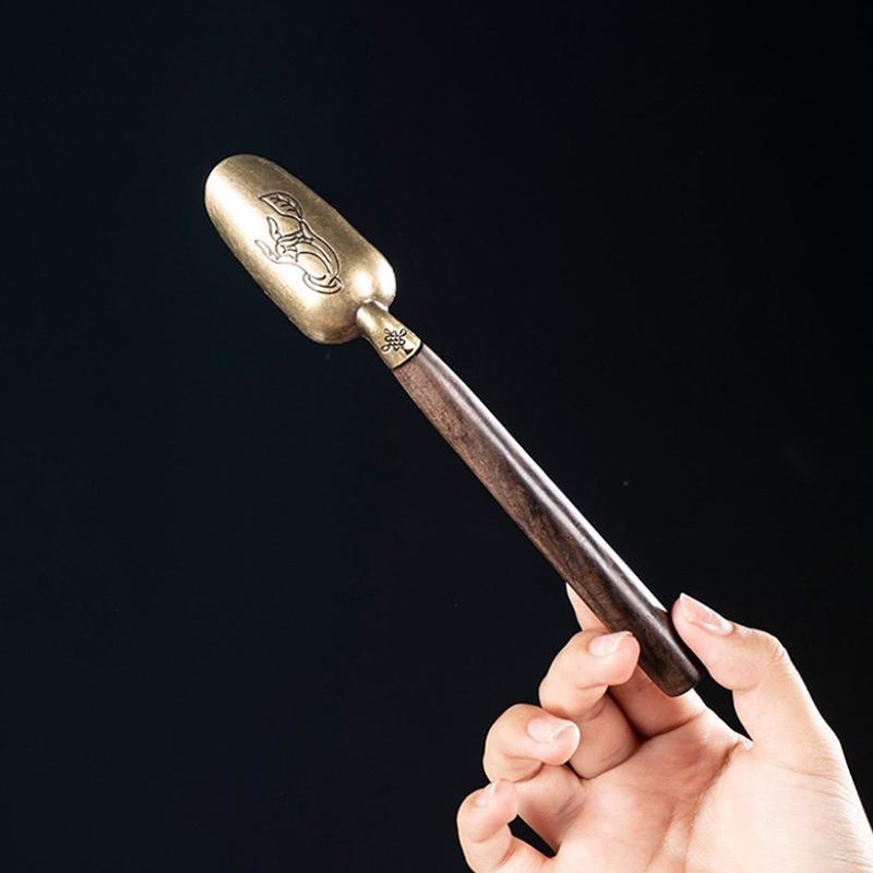 1 шт., чайная ложка, чайная ложка из черного дерева, твердая древесина, ретро, креативная чайная лопатка, чайная лопатка Kongfu, аксессуары для чайной церемонии, подарок