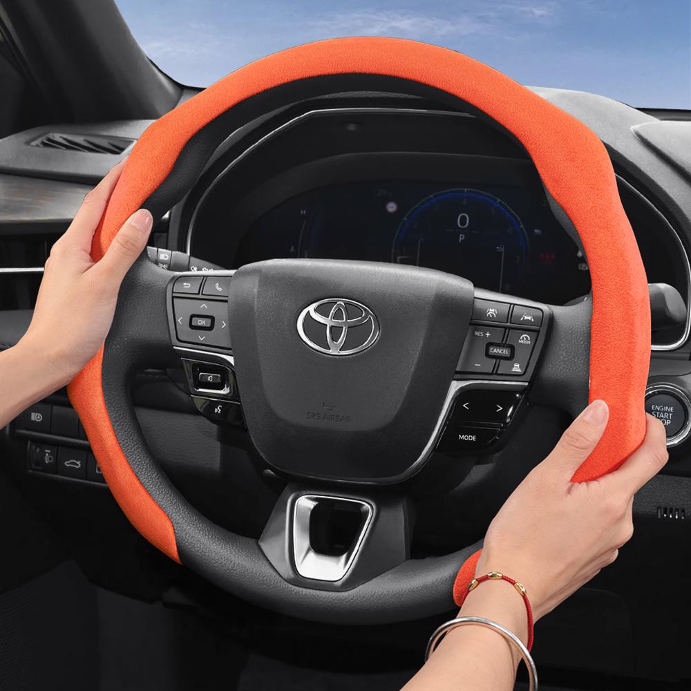 Подходит для Toyota Премиум замшевая накладка на руль с защелками, Нескользящие и прочные автомобильные аксессуары, Модифицированный Yaris Auris Chr Corolla Rav4 Hilux Wish
