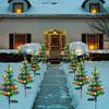 2PCS Christmas Tree Solar Powered Decor Lights Cedar LED Lawn Garden Landscape Party New Year Holiday Light Xmas Floor Yard Lamp