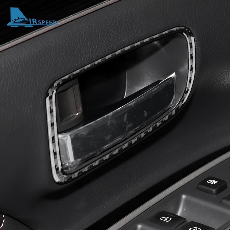 Для Mitsubishi Outlander 2013-2018    Наклейка из настоящей мягкой углеродной фибры Рамка внутренней ручки двери автомобиля LHD RHD Аксессуары