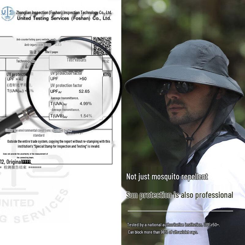 Outdoor Anti-Mosquito Fishing Hat with Mesh Face Mask