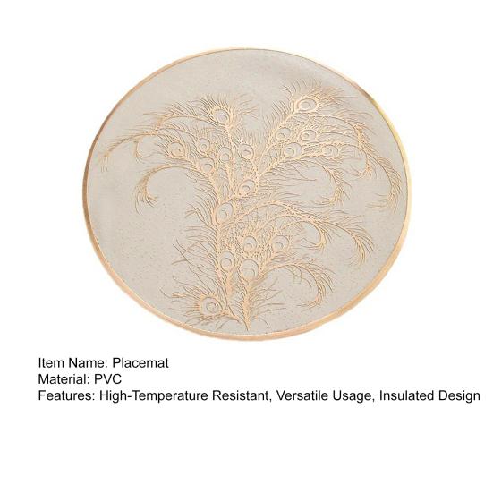 Круглый термостойкий коврик для столовых приборов из золотого ПВХ, защитный коврик для стола, противоожоговые изолированные салфетки для столовых приборов для домашней столовой, свадебной кухни