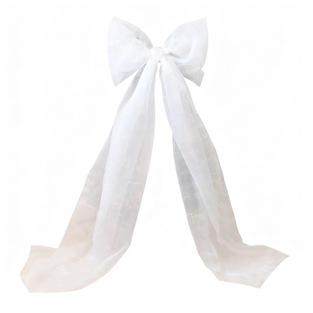 Верхушка для рождественской елки Бант Очень большой сетчатый бант с длинными лентами для праздника, свадьбы, дня рождения, украшение стены