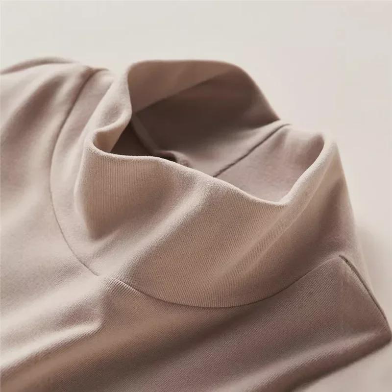 Maternity High Collar Velvet Top for Winter - Women's Thin Sweater for Pregnancy