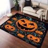 Хэллоуинский ковер с принтом тыквы - Ковер из хрустального бархата с противоскользящим покрытием, Легко чистящийся прочный коврик для пола для гостиной и спальни