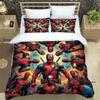 3D printed cartoon Deadpool duvet cover and pillowcase bedding set, suitable for boys and girls' bedroom decoration, children's