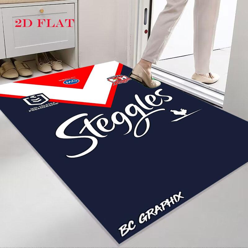 Go Sydney Roosters Carpet Rug for Living Room Bedroom Home Sofa Decoration,Kids play Nonslip Floor Mat