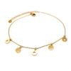 [Q0916] - Gold-plated 'Choreography' Steel Ankle Chain - 6 Mm Rounds
