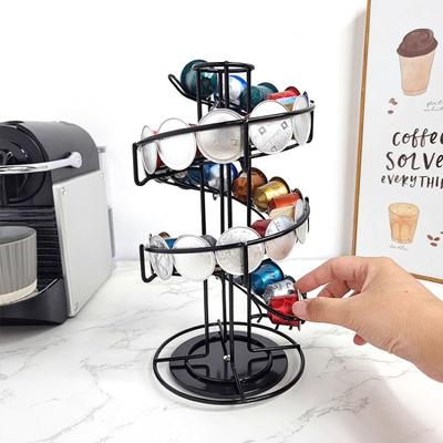 Подставка-карусель для капсул Nespresso, Органайзер для хранения капсул кофе (Вместимость 30 капсул K-Cup) Кованая железная стойка для выкладки