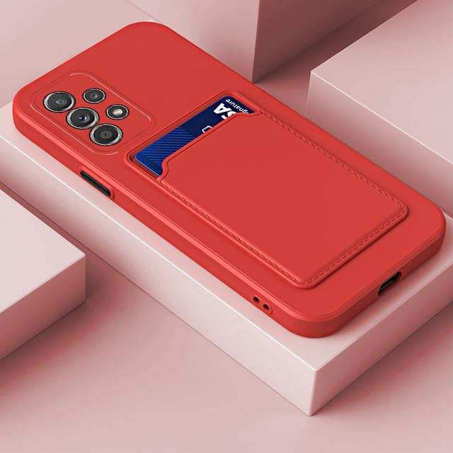 Чехол-держатель для карт из жидкого силикона для Samsung Galaxy A54 A53 A34 A14 A73 A33 A23 A13 A72 A52 A32 A22 A12 A91 A71, противоударный чехол