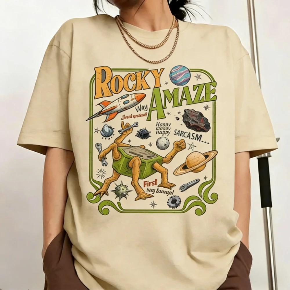Модная унисекс хлопковая футболка для женщин Rocky Amaze Project Hail Mary Shirt Фантастический космический роман Фан-футболка Смешная футболка с графическим принтом для книголюба