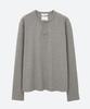MOONSUN 02 M.C For Men, Henley Neck Ribbed T-Shirt / Gray