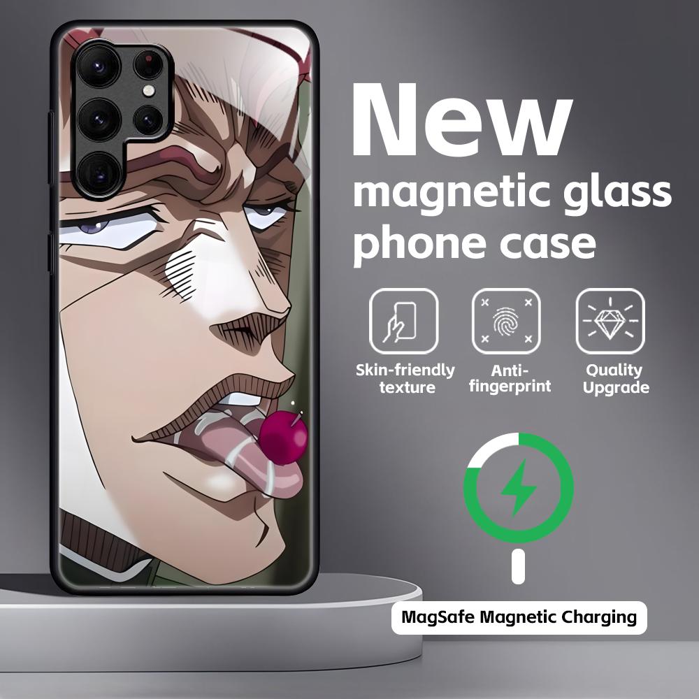HOT JOJO Steel Ball Run Phone Case For Samsung S26 S25 S24 S23 S22 S21 Plus Ultra Note20 Glass Magnetic Case