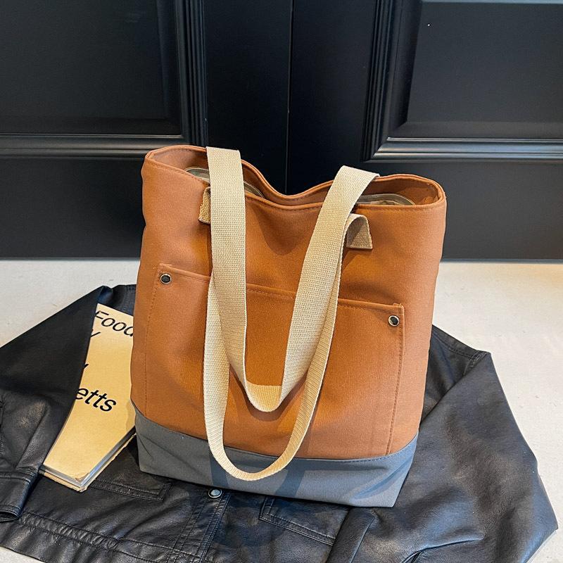 Women's Bag Student Canvas Bag New Simple Large-capacity Shoulder Bag Casual Portable Tote Bag