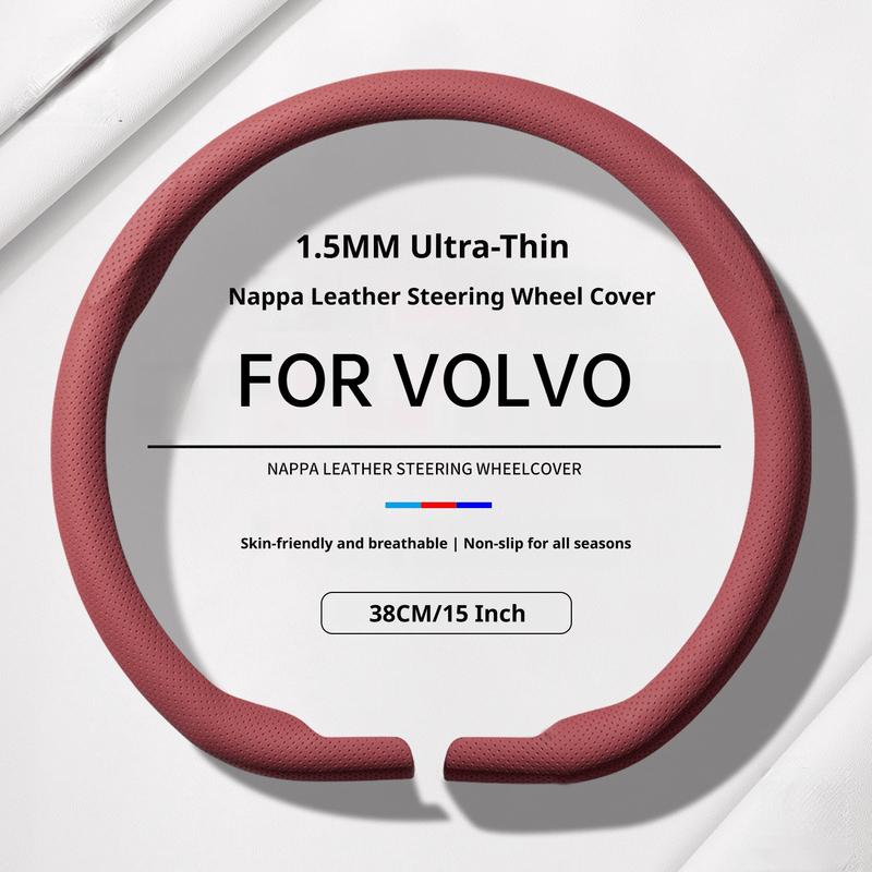 FOR VOLVO 1.5MM Ultra‑Thin Steering Wheel Cover Fit XC90 XC60 XC40 S90 S60 V90 V60 S70 Premium Solid Color Auto Interior Parts