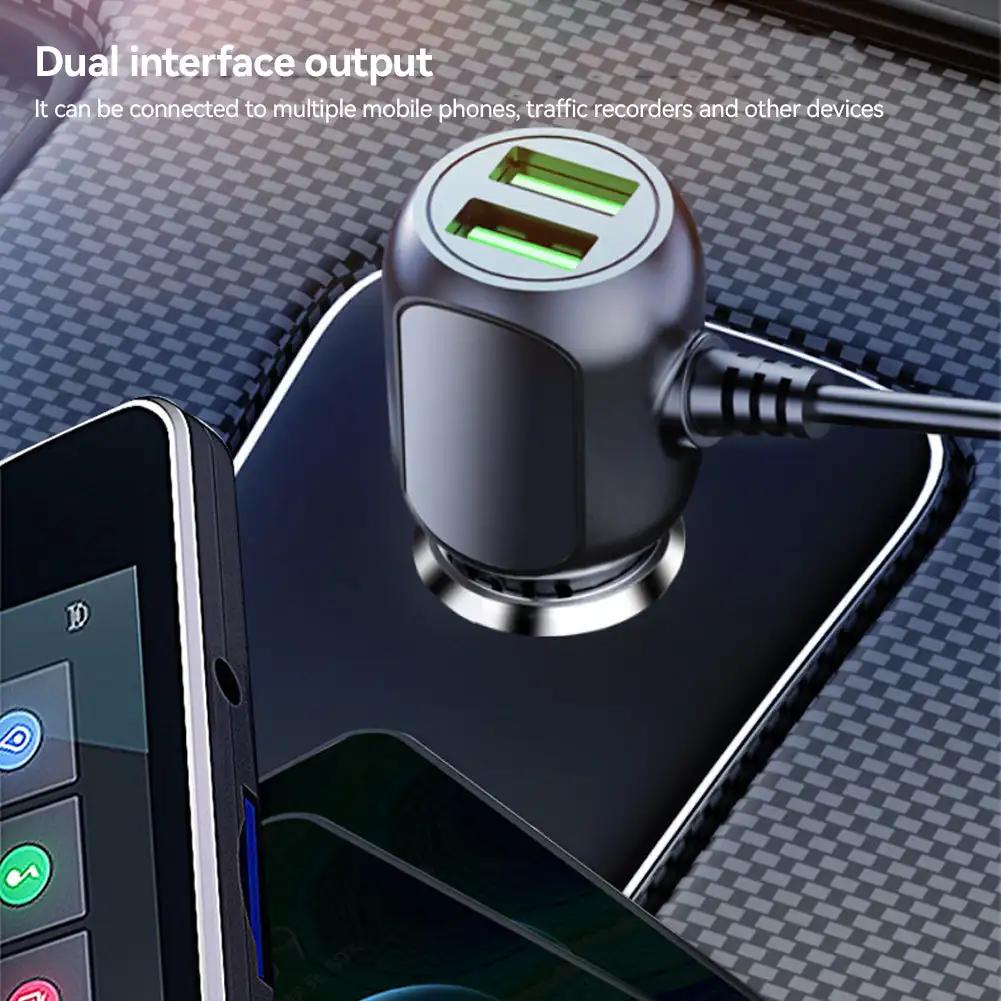 Двойное мини-USB автомобильное зарядное устройство Micro USB кабель прикуривателя 11,5 футов шнур питания розетка зарядное устройство для видеорегистратора видеорегистратор GPS видеорегистратор