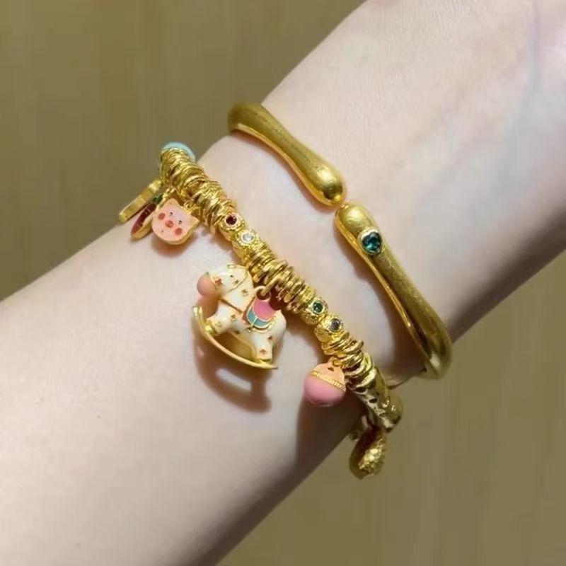 Delicate Cute Summer Day Star Heart Pendant Bead Chain Cute Horse Bracelet Necklace For Y2K Girl Gift Jewelry Accessory