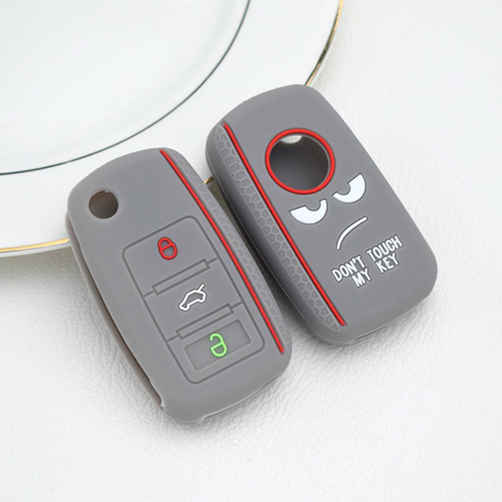 Силиконовый чехол для ключей с 3 кнопками, полная защита, чехол для ключей для VW Volkswagen Polo Tiguan Passat Golf Jetta Lavida Skoda Octavia