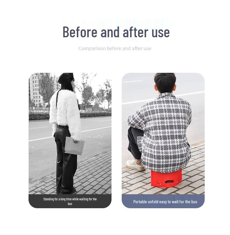 Jin Fu Портативный складной пластиковый табурет для путешествий и использования на открытом воздухе