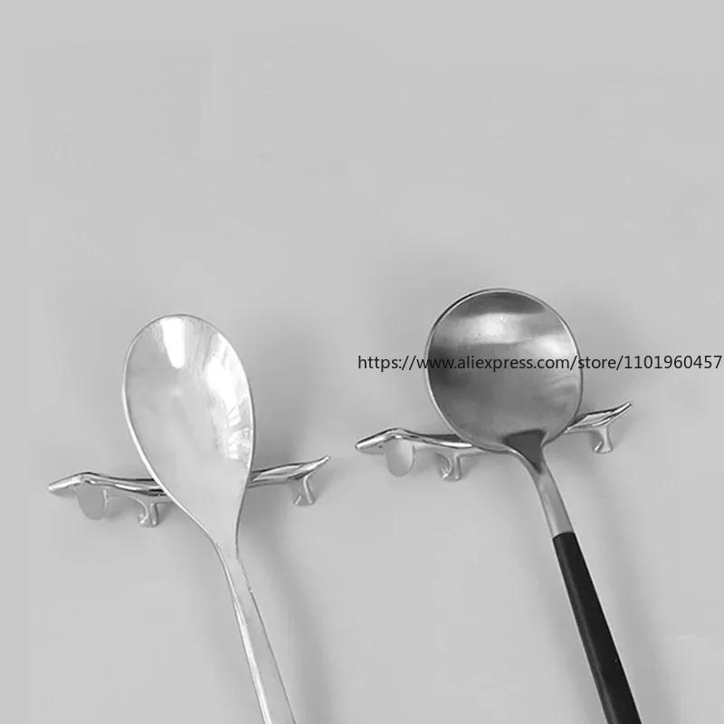 6 шт. Подставка для палочек для еды в виде щенка, керамические инструменты, подставка из цинкового сплава, скульптура, деликатная подставка, органайзер для столовых приборов, практичный держатель