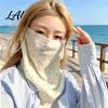Lightweight Summer Face Mask Women Neck Sun Protection Mask Cotton Dot Print UV Full Coverage Gaiter Cover Foldable Scarf for Driving Cycling