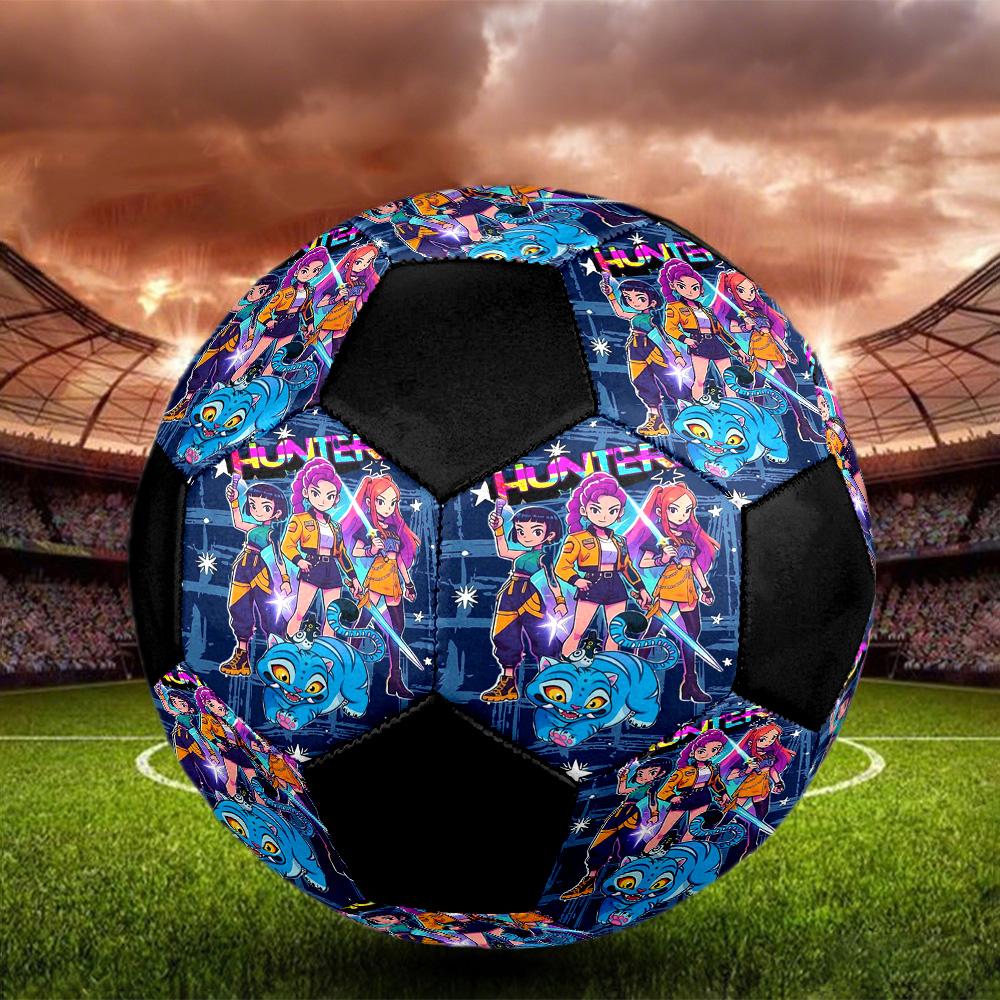 Kpop Demon Hunter Indoor Soccer Ball Colorful All Ages Size 5 Machine Stitched PVC Competition Ready Durable High-Bounce