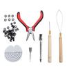 Micro Rings Bead Device Tool Kit Wooden Handle Pulling Hook Needle Hair Extensions Bead Spacer Templ