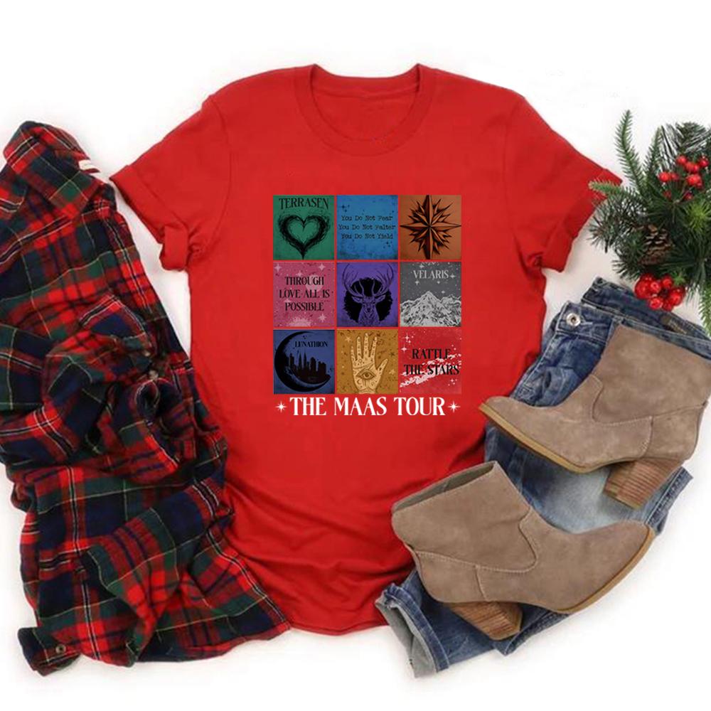 Sarah J Maas Eras Tour T Shirt The Maas Tour Shirt Crescent City Tshirt Women Graphic T Shirts Throne of Glass Merch SJM Fans Gift
