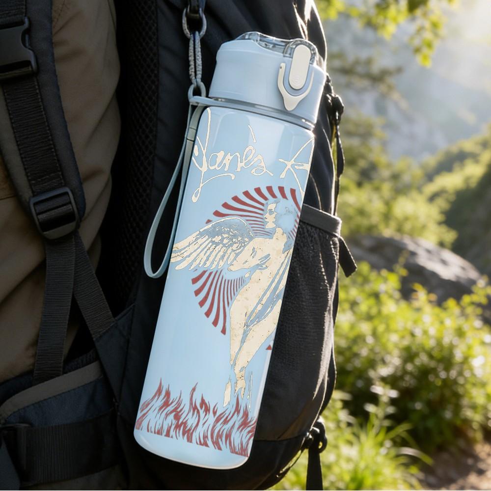 1PC Winged Angel Figure 750ml sports water bottle leakproof straw lid outdoor office home