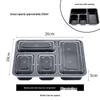 Disposable 4-Compartment Food Containers with Lids