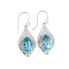 925 Sterling Silver Sky Blue Topaz Gemstone Jewelry Handmade Hook Earrings 1.90" EE-35-2