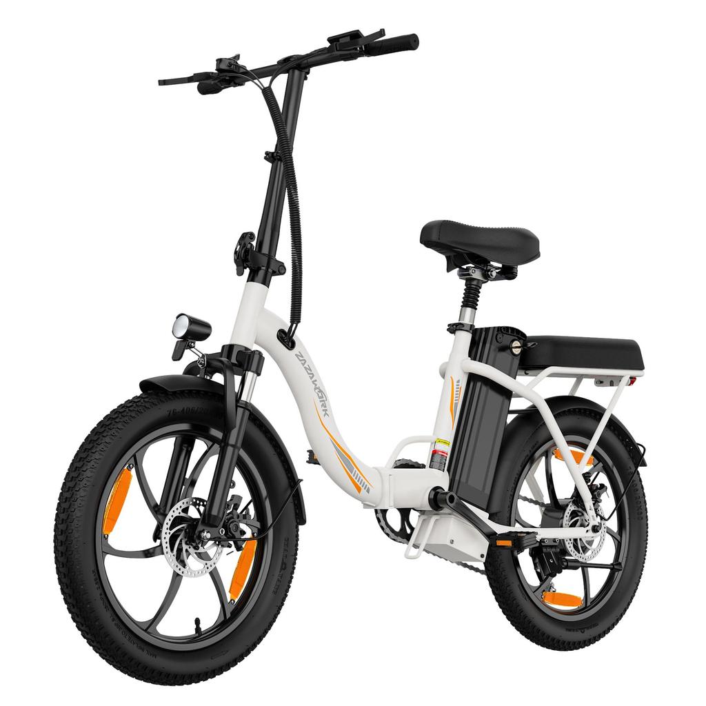 ZAZAWORK 20-inch Folding Electric Bike 250W 47Nm Motor 48V 16Ah Battery 25km/h Speed 100km Range 7 Speeds Spring Suspension Disc Brakes