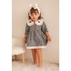 Baby Girl Red White Gingham Cherry Embroidered Ruffle Collar Dress