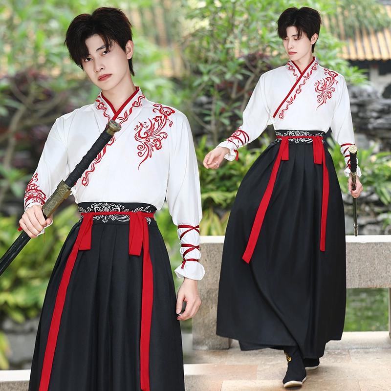 Ханьфу в стиле китайских боевых искусств, платье-халат для повседневной носки для мужчин и женщин