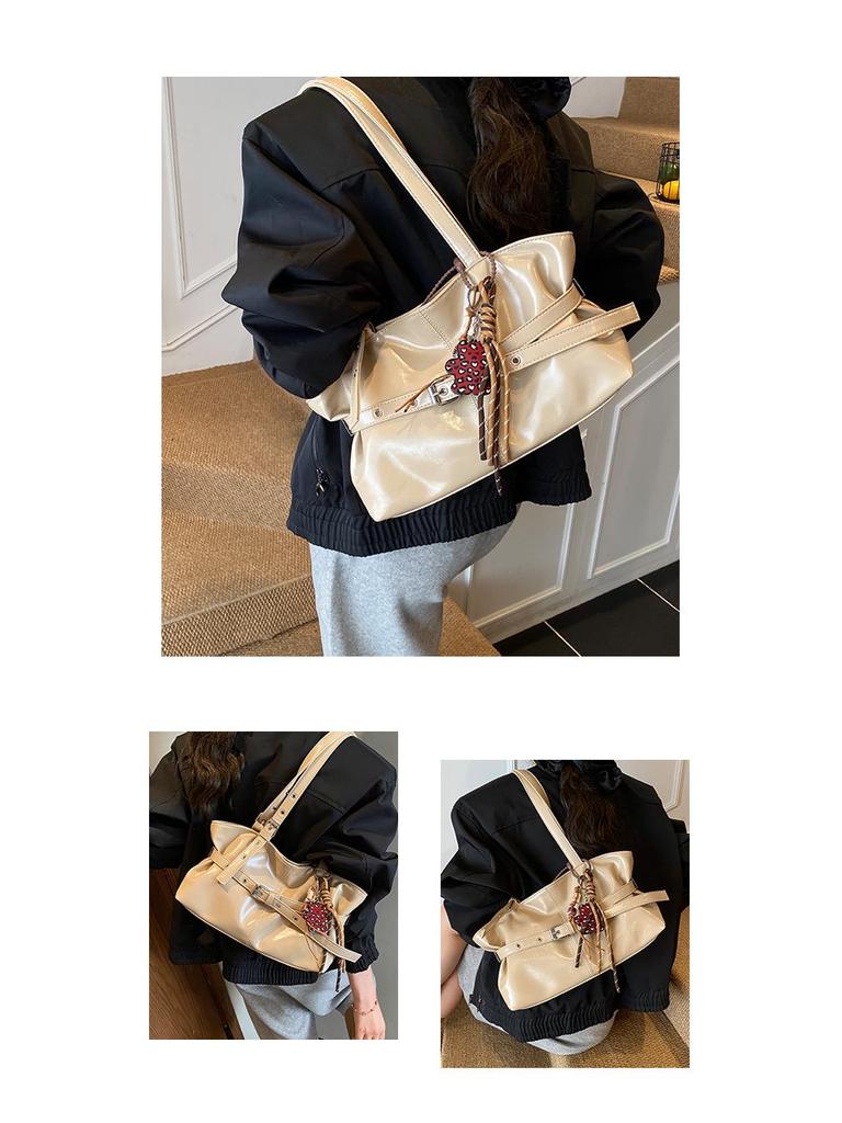 Кожаная сумка-тоут в корейском стиле класса люкс: Женская сумка подмышку большой вместимости