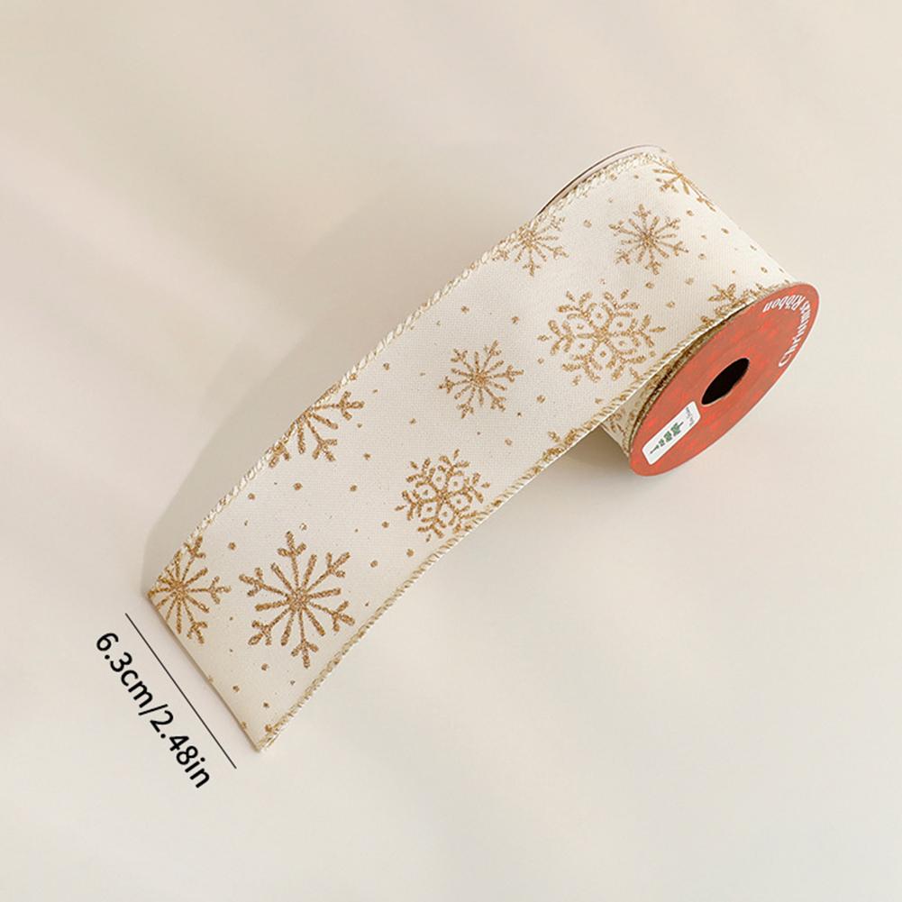 Мерцающая фольгированная рождественская лента Золотая элегантная атласная лента Упаковка подарков/Украшение рождественской елки/Гирлянды Лента для украшения упаковки и рукоделия