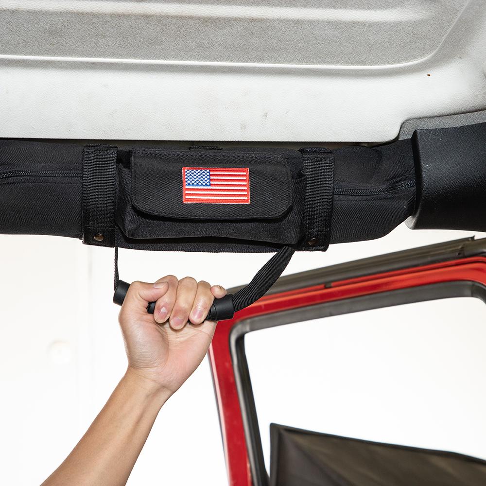 Roll Bar Grab Handle Storage Bag for Jeep Wrangler CJ YJ TJ JK JL & Gladiator JT Car Accessories, 1Pcs 