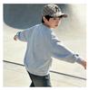 New cute hoodie for boys in spring, featuring a printed round neck and long sleeved shirt with a small bear print