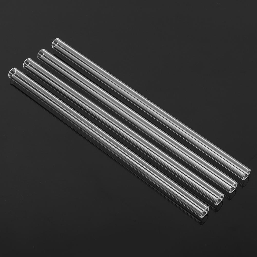 Portable Reusable Transparent Heat Resistance Drinking Glass Straw with Cleaning Brush Set