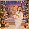 Christmas Wall Banner 70" x 45" Photography Backdrop, Winter Snow Scene Merry Party Backdrop Background, Holiday New Year Decoration for Photo