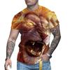 Новая летняя футболка с 3D животным принтом, мужская и женская универсальная большая футболка с коротким рукавом
