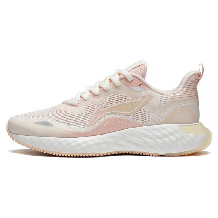 Li Ning Zhu Yun Non-Slip Wear-Resistant Breathable Low-Top Running Shoes Women Sneaker White Orange ARST012-4