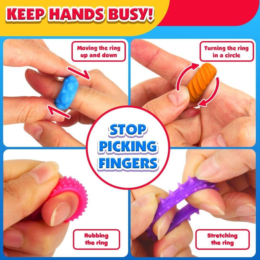 Enhancing Attention Silent Decompressors Rings With Tips Silicone Sensory Ring  Adult