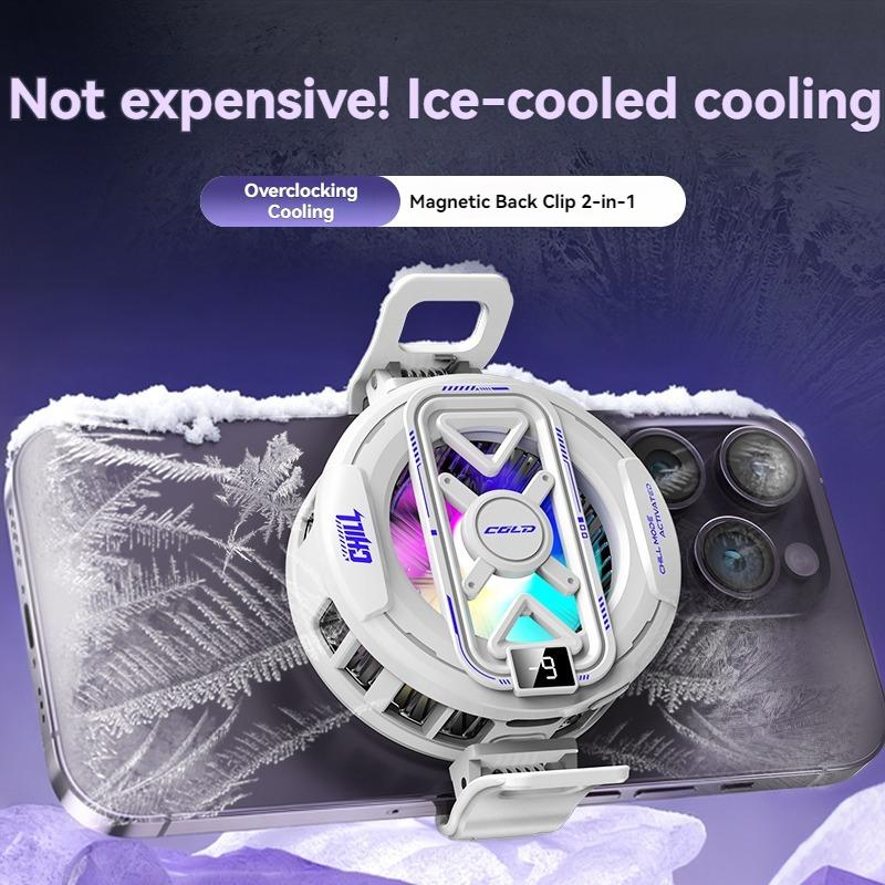 K51 AI Mobile Cooler Magnetic Back-clip Ice Cooling Radiator Digital Display RGB Light Gaming Cooler Temperature Control 6