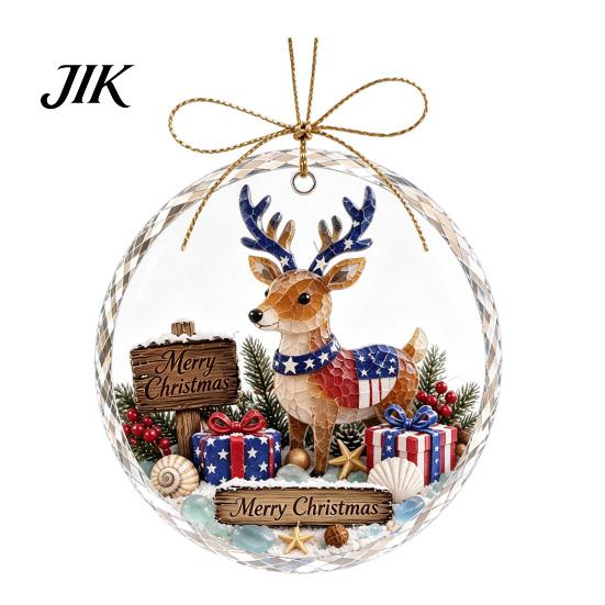 Xmas Tree Hanging Decor Christmas Acrylic Pendant for Holiday Decoration, 2D Flat Ocean Theme Ornament Decoration Gift Home Party Decor, Lightweight