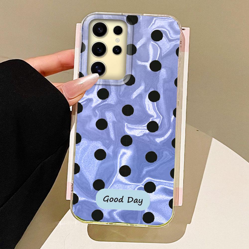 Красочный классический чехол для телефона с черными точками для Samsung Galaxy S25 S24 S23 S22 S21 FE Plus Ultra S25+ S24+ Оболочка Силиконовая задняя крышка